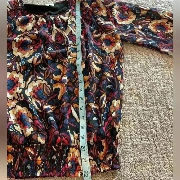Evereve Stelle Abstract Blouse, Metallic, Holiday, Party Size XS - Picture 9 of 11